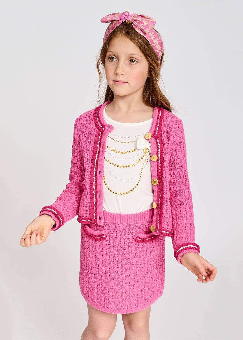 Eugenie Knitted Jacket Pop Pink