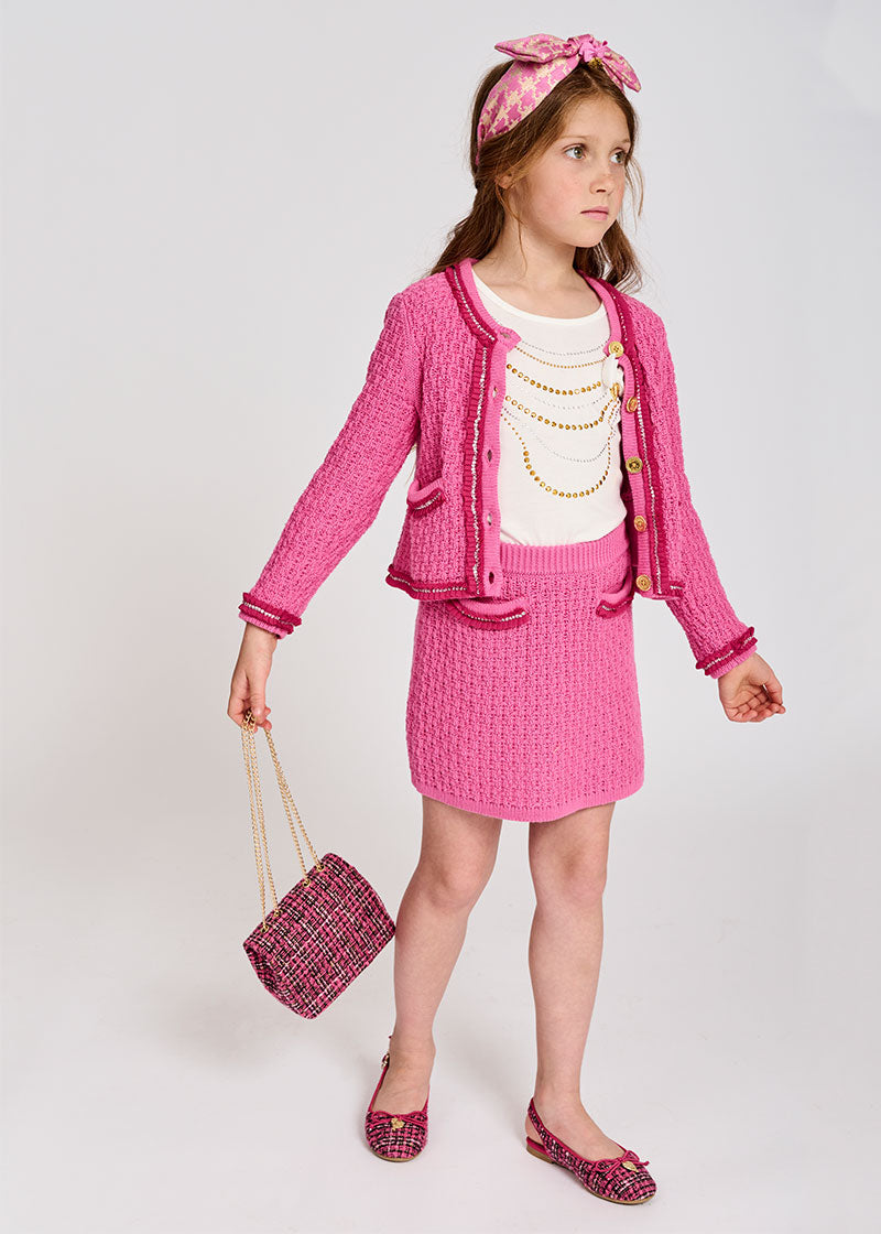 Eugenie Knitted Jacket Pop Pink