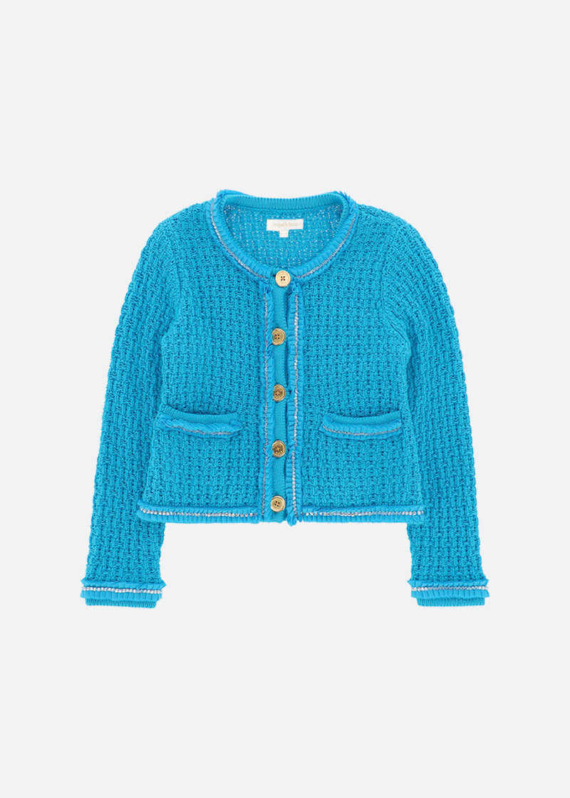 Eugenie Knitted Jacket Turquoise