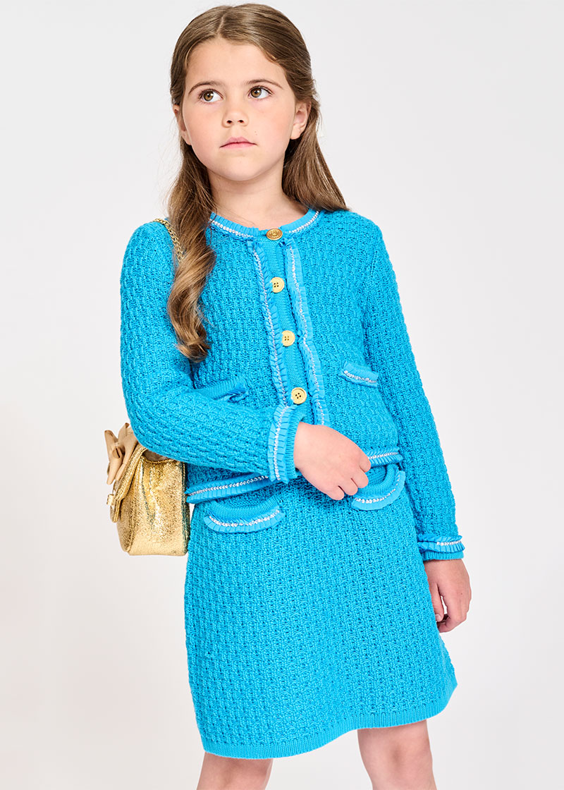 Eugenie Knitted Jacket Turquoise