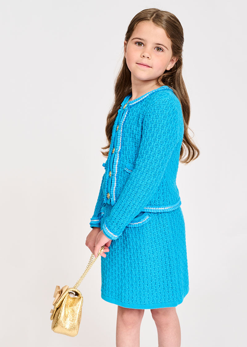 Eugenie Knitted Jacket Turquoise