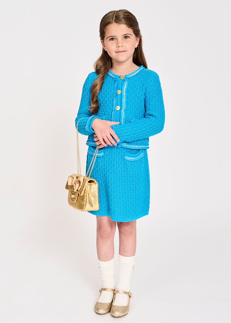 Eugenie Knitted Jacket Turquoise