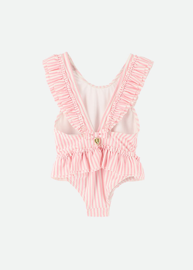 Faro Striped Swimsuit Pink