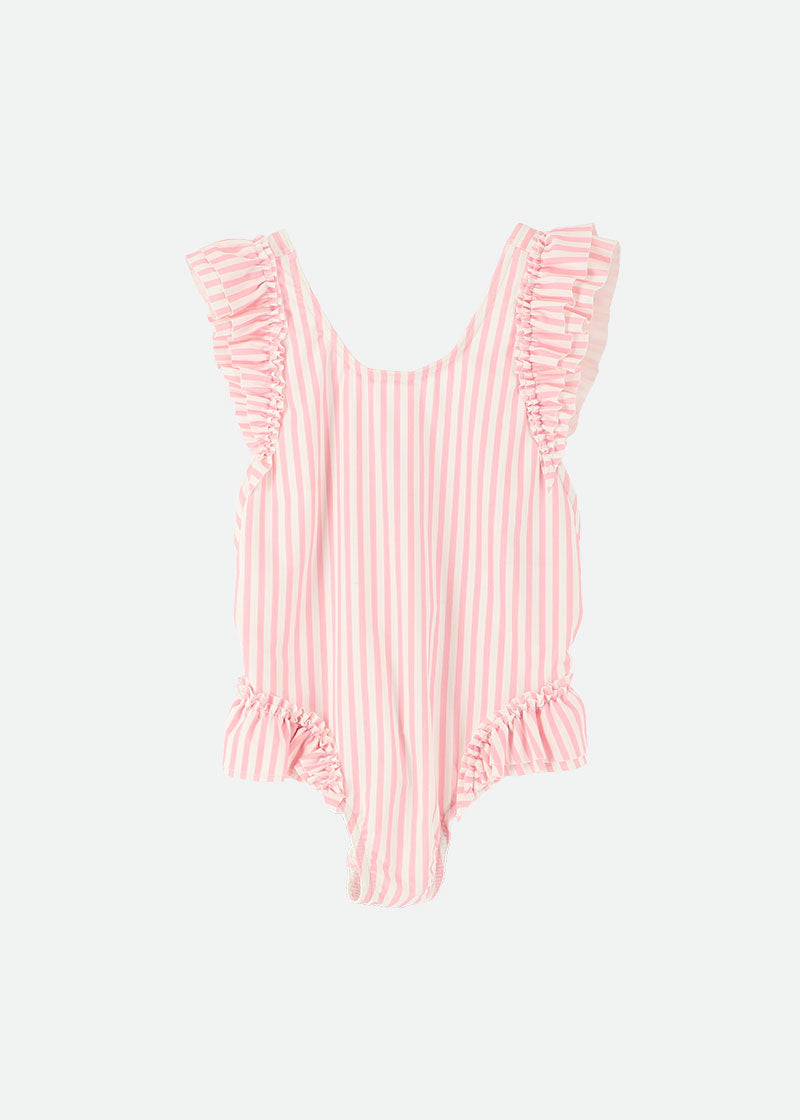 Faro Striped Swimsuit Pink