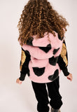 Fulham Fur Gilet Tea Rose With Black Hearts