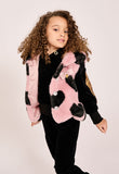 Fulham Fur Gilet Tea Rose With Black Hearts