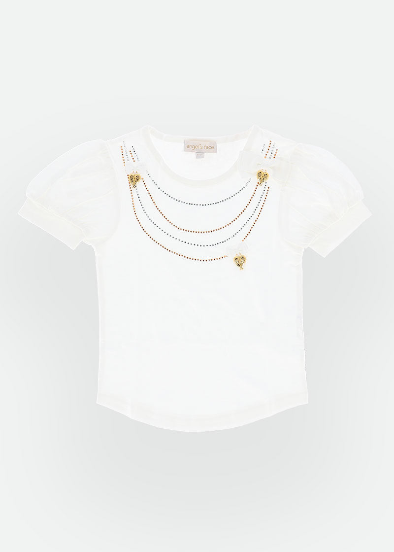 Goldie Necklace Tee Snowdrop