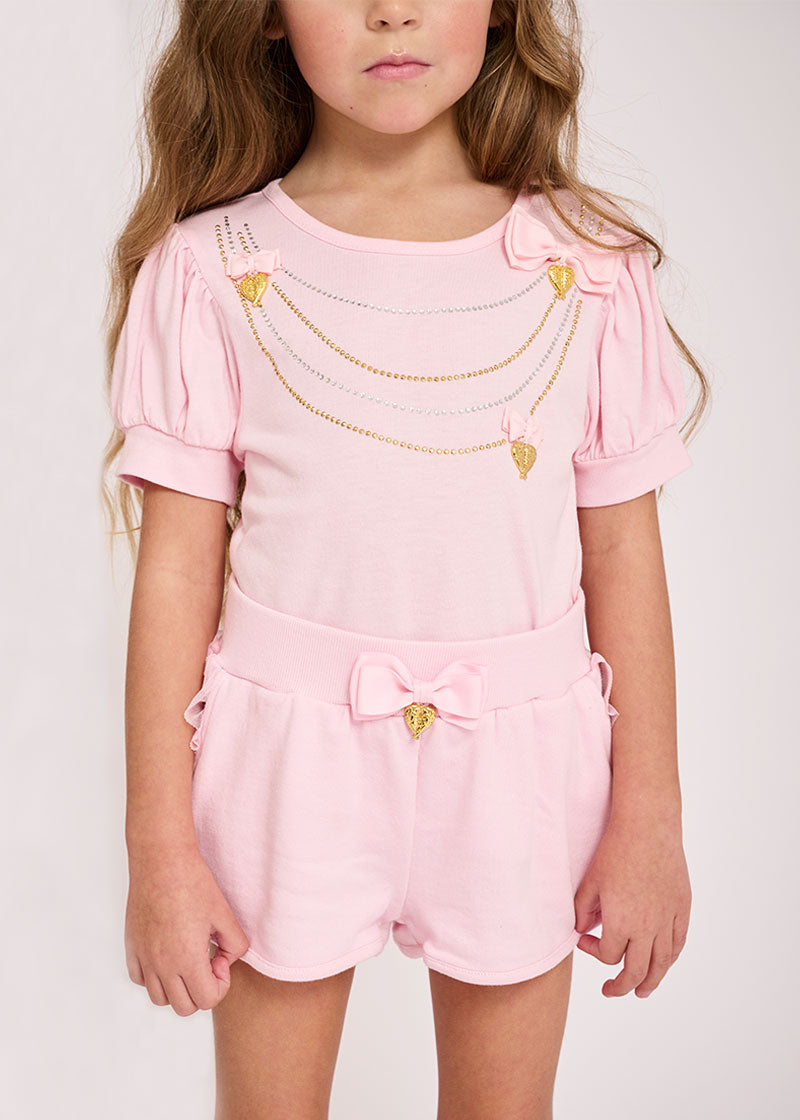 Goldie Necklace Tee Fairy Pink
