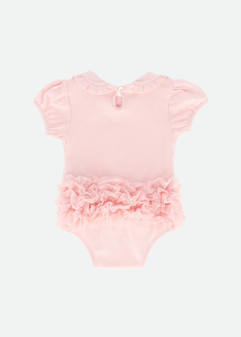 Gwyneth Baby Ruffle Onesie Ballet Pink
