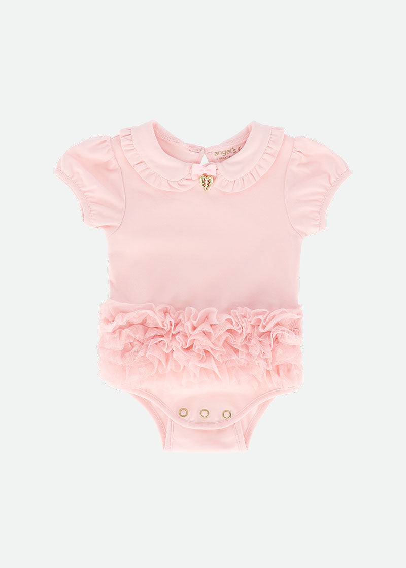 Gwyneth Baby Ruffle Onesie Ballet Pink