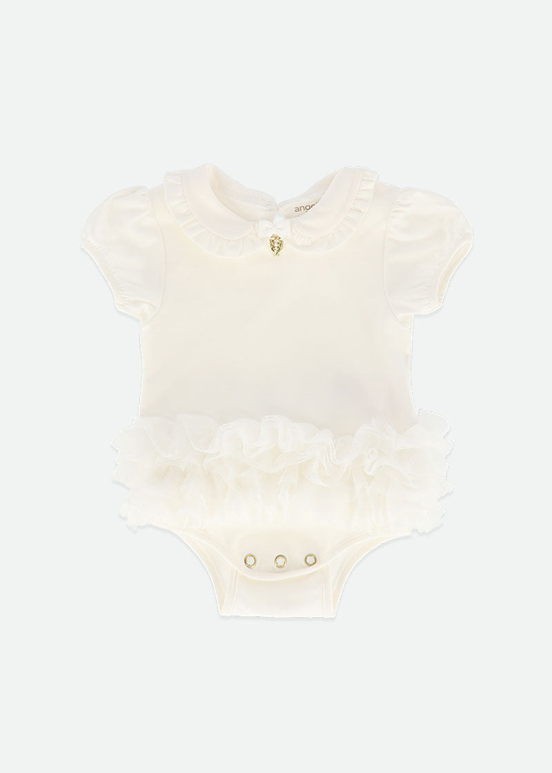 Gwyneth Baby Ruffle Onesie Snowdrop