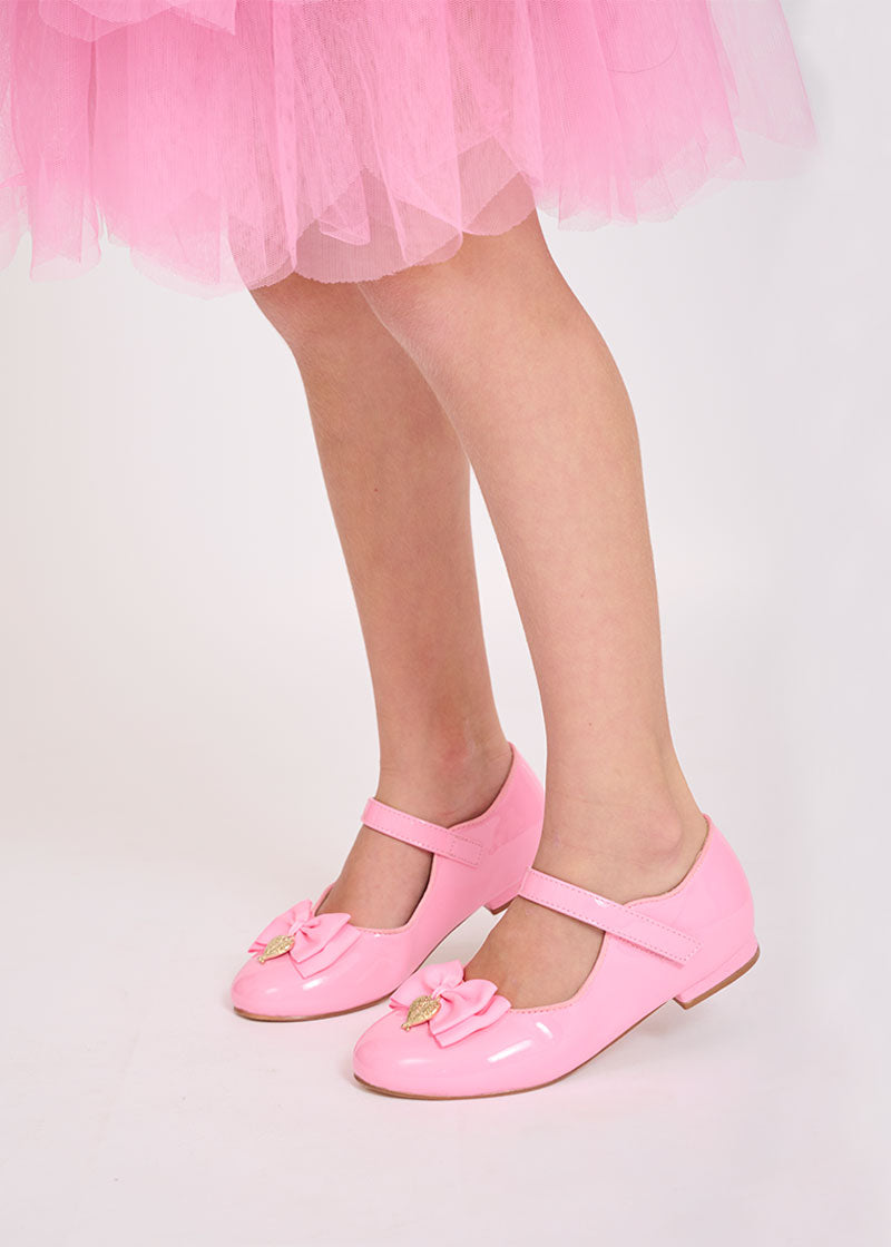Girls Angel's Face Jasmine Party Patent Shoes - Pink