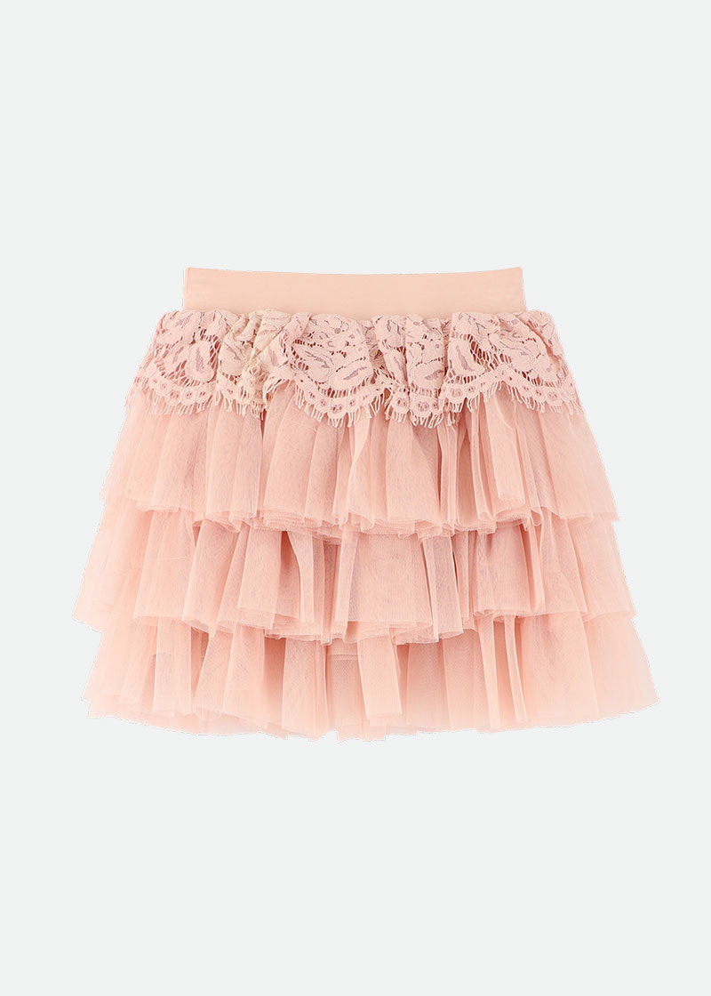 Kamma Lace Trim Skirt Blush