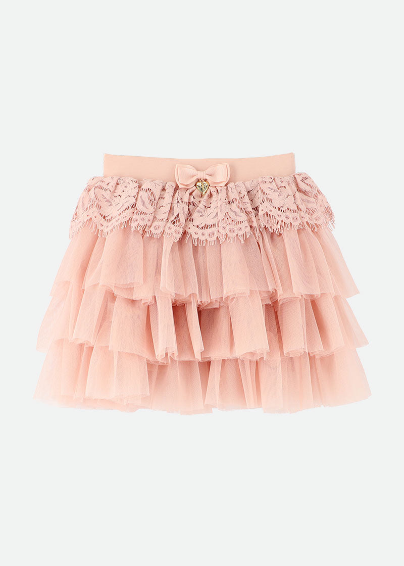 Kamma Lace Trim Skirt Blush