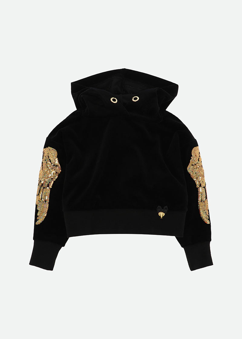 Katia Velour Hoodie Black