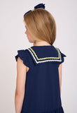 Kira Dress Navy With Yellow