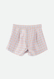 Laetitia Houndstooth Shorts Blue Rose Gold