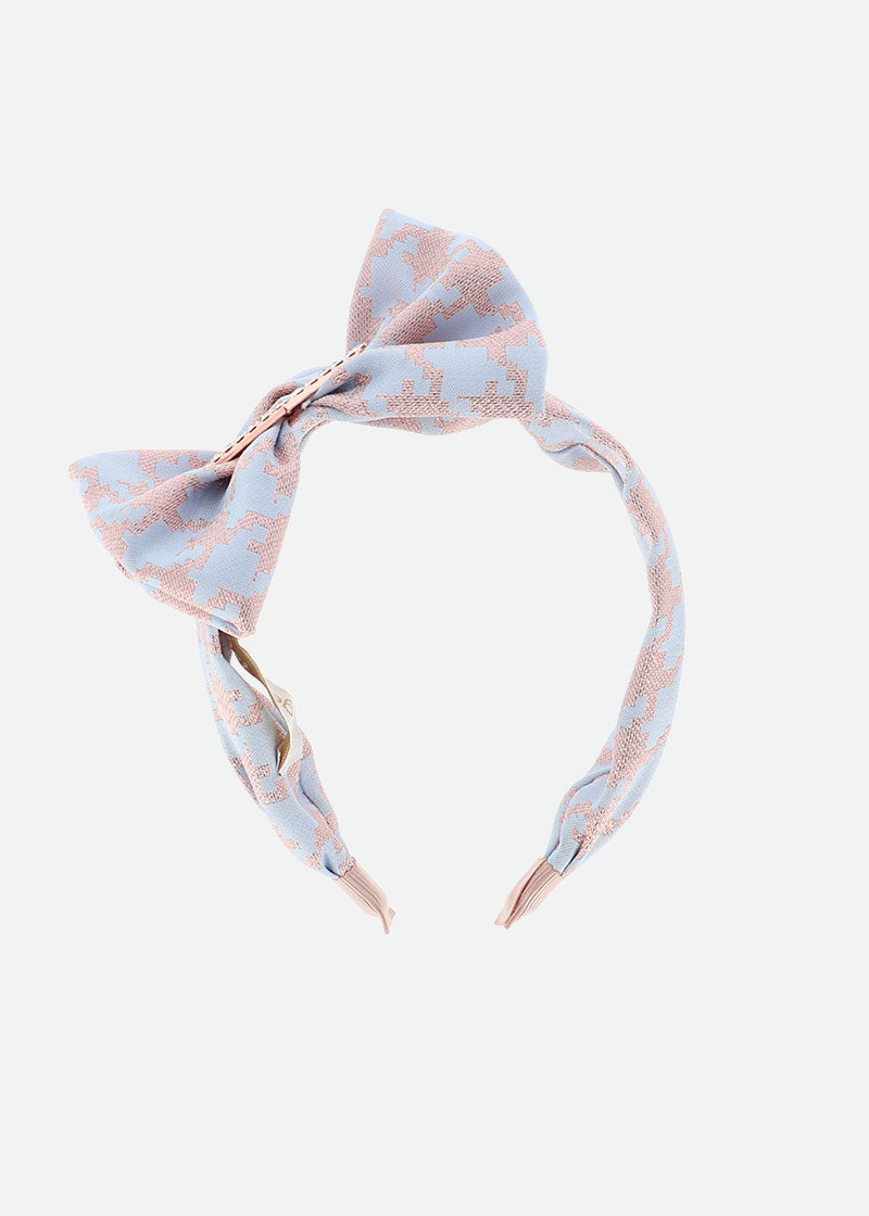 Lana Houndstooth Headband Blue Rose Gold