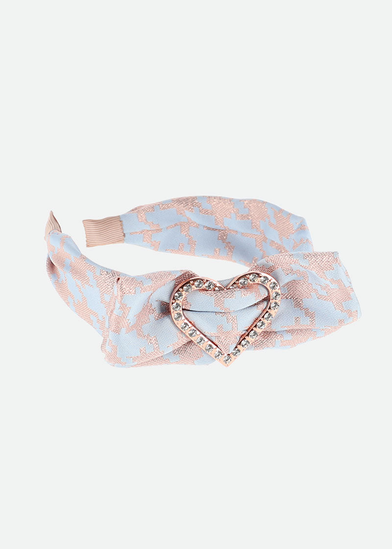 Lana Houndstooth Headband Blue Rose Gold