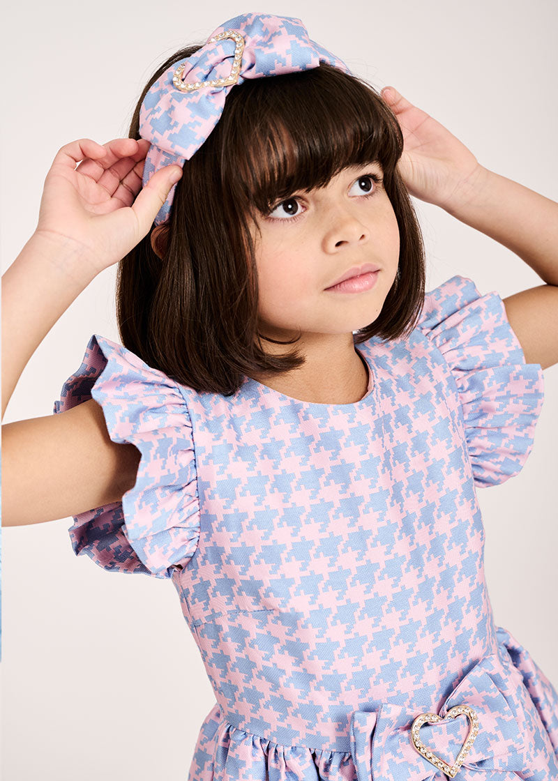 Lana Houndstooth Headband Blue