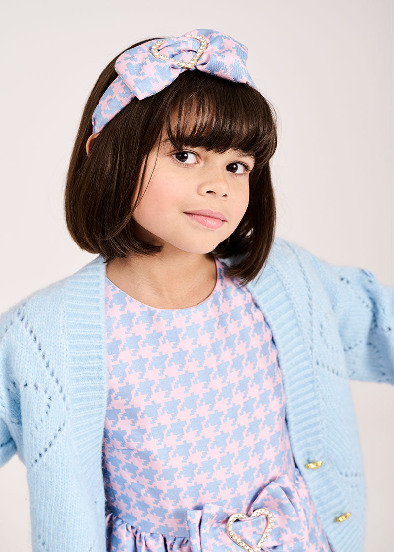 Lana Houndstooth Headband Blue