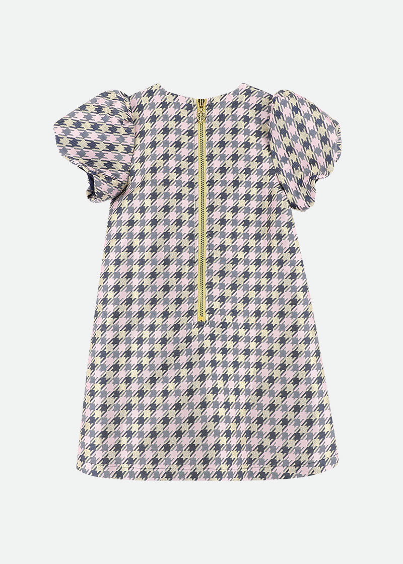 Liliana Houndstooth Dress Lilac