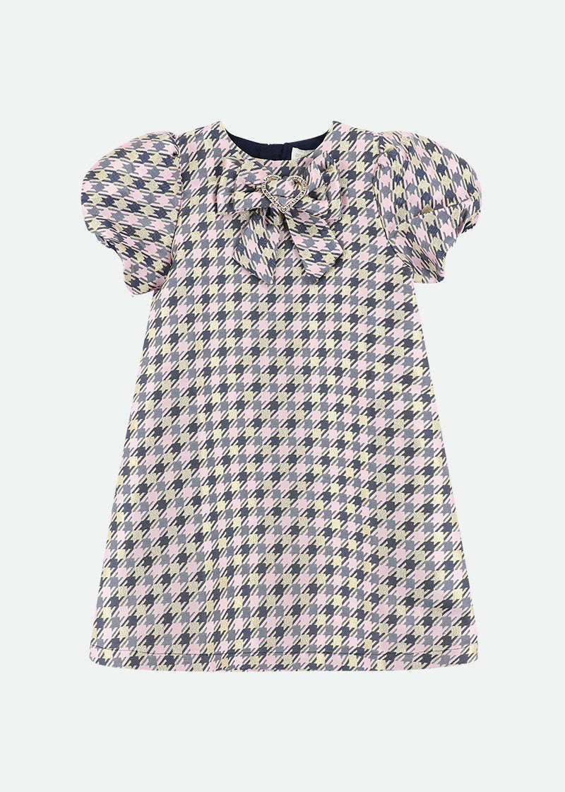 Liliana Houndstooth Dress Lilac