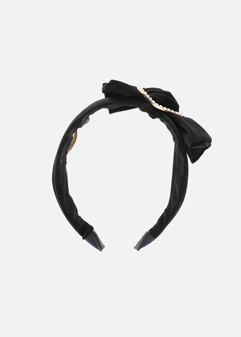 Lizzy Velveteen Headband Black
