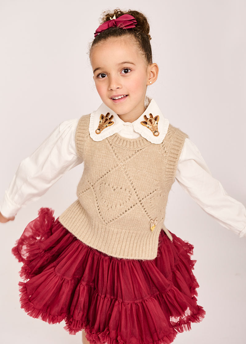Lou Heart Sleeveless Knit Sand