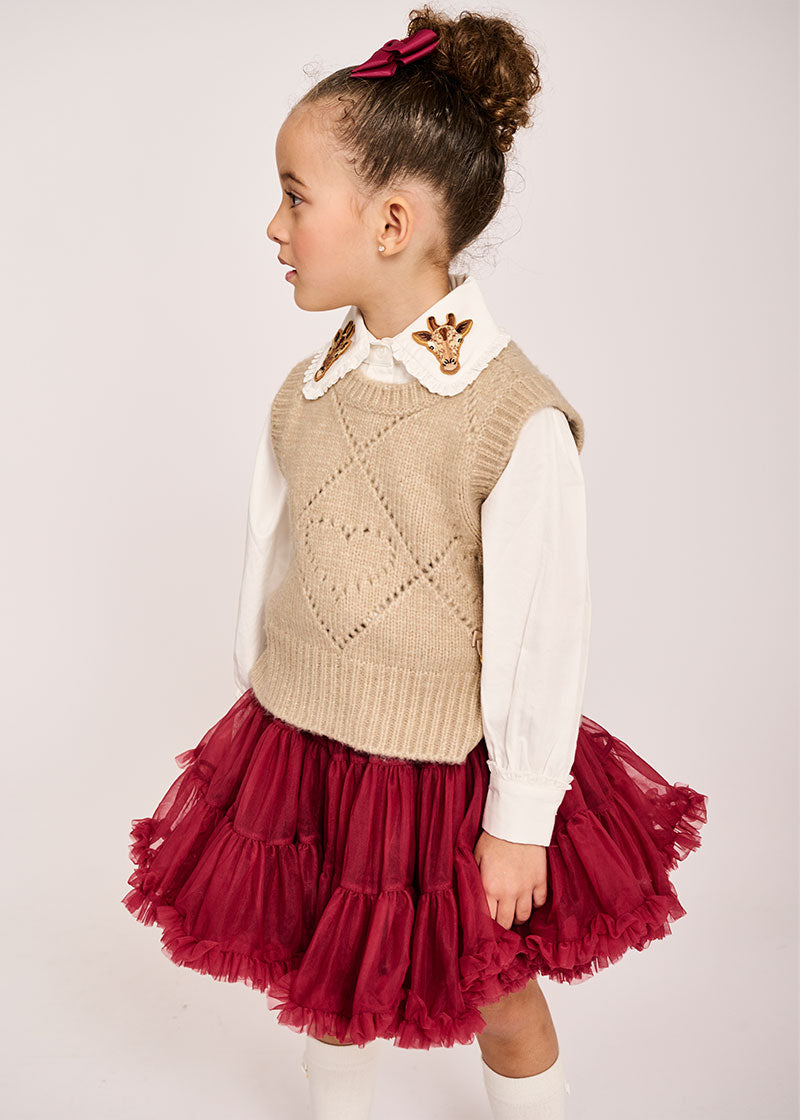 Lou Heart Sleeveless Knit Sand