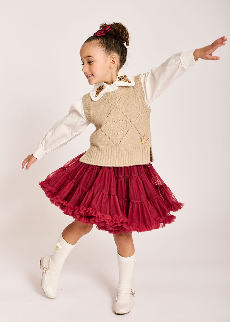 Lou Heart Sleeveless Knit Sand