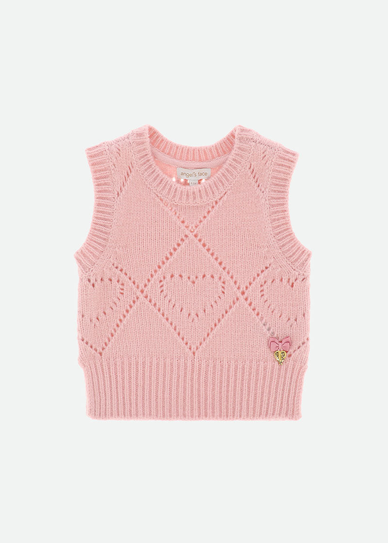 Lou Heart Sleeveless Knit Pink