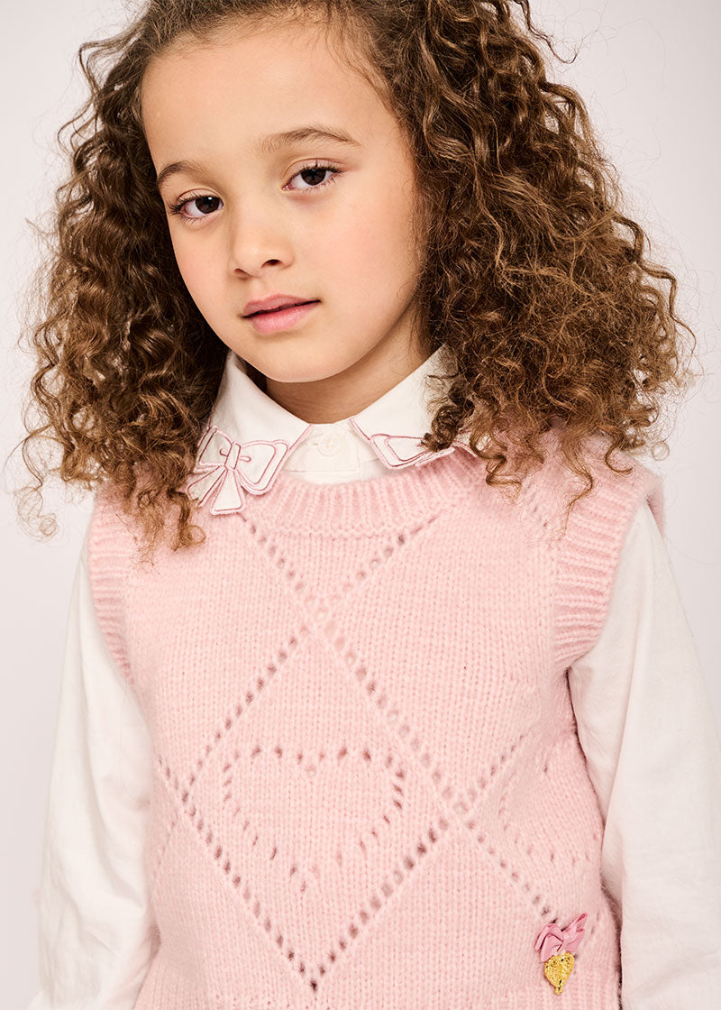 Lou Heart Sleeveless Knit Pink