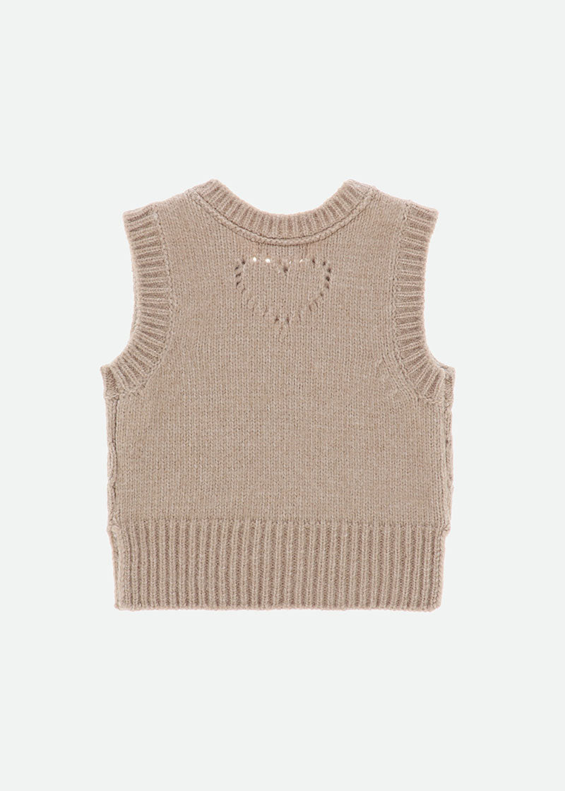 Lou Heart Sleeveless Knit Sand