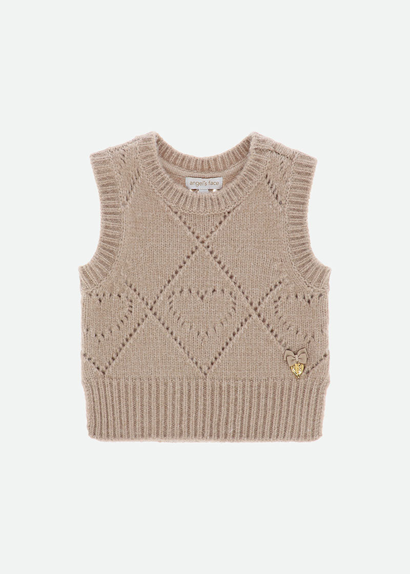 Lou Heart Sleeveless Knit Sand