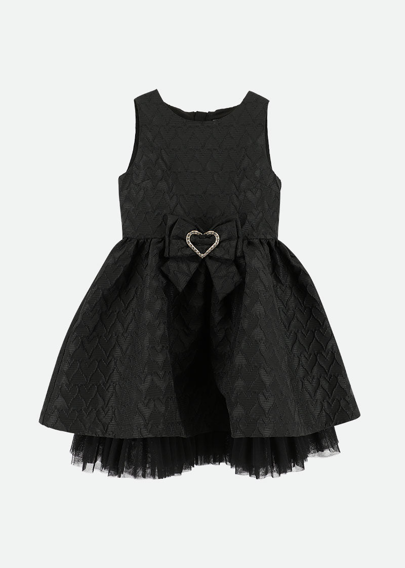 Monty Jacquard Heart Dress Black