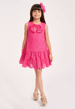 Nel Lace Dress Fuchsia