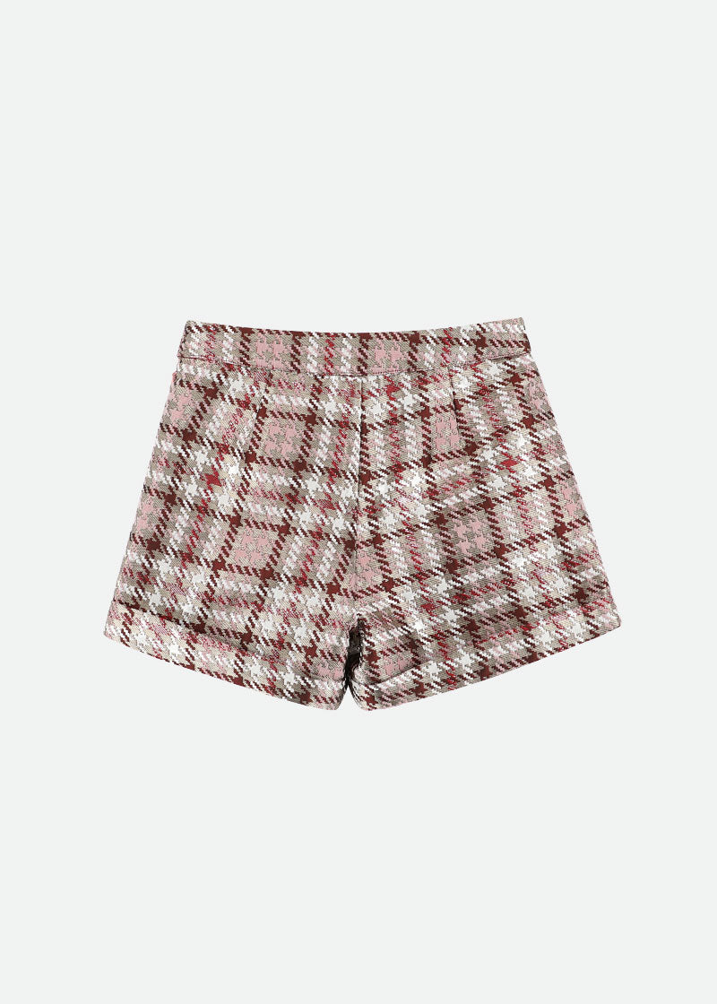 Nita Checked Shorts Mink