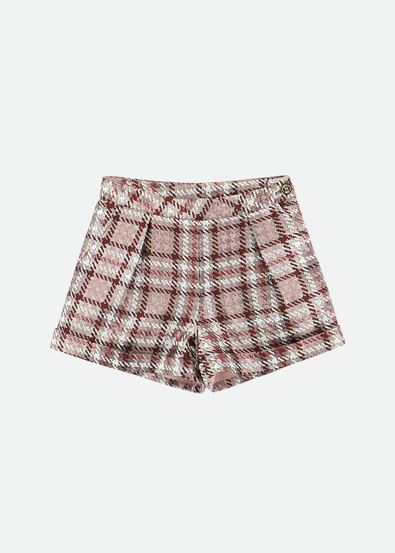 Nita Checked Shorts Mink