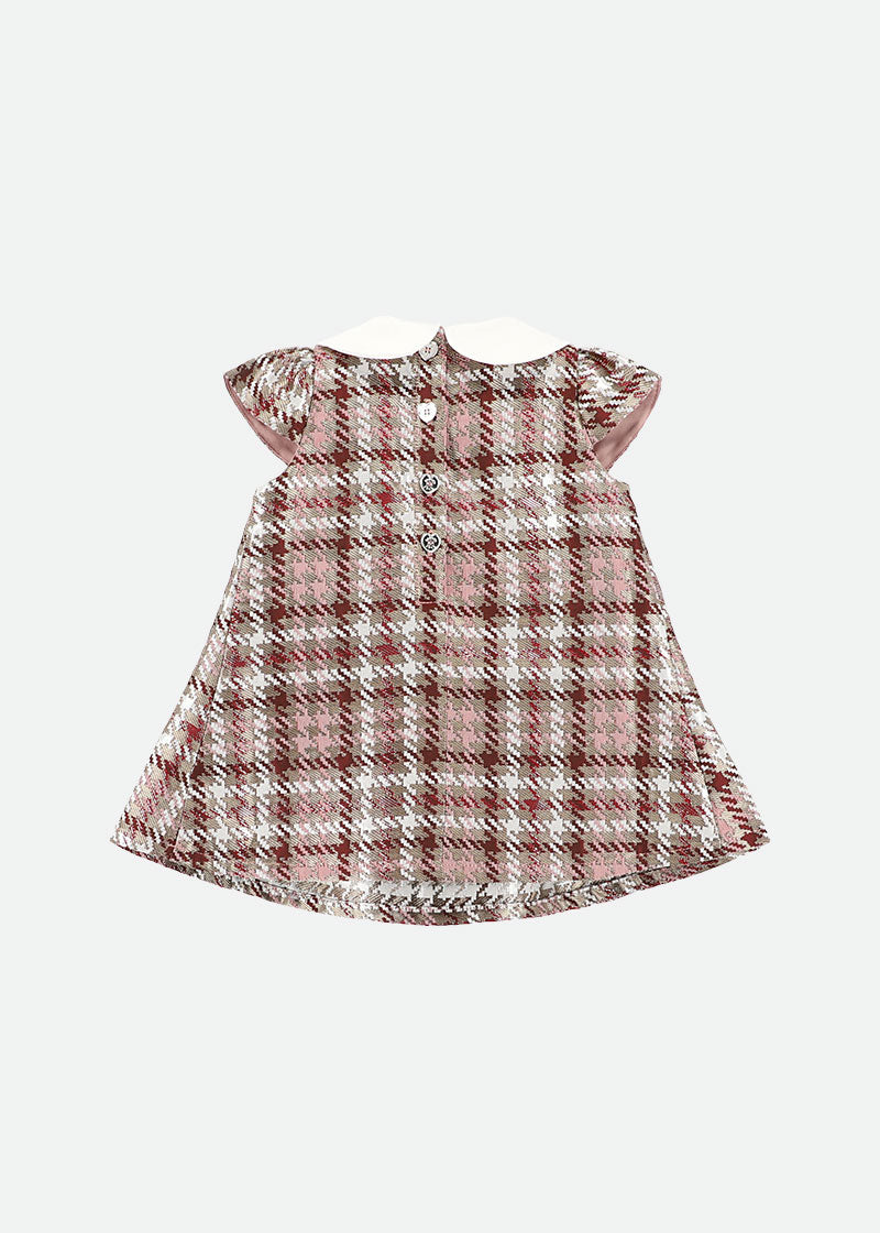 Nora Check Baby Dress Mink