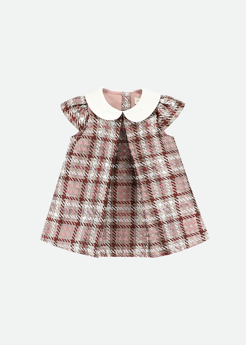 Nora Check Baby Dress Mink