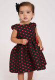 Oksana Baby Dress Black With Red Hearts