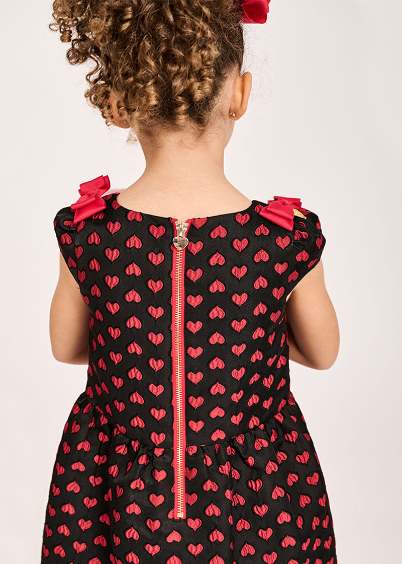 Oksana Dress Black With Red Hearts