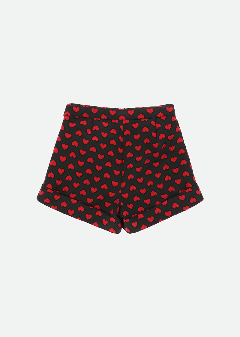 Oksana Shorts Black With Red Hearts