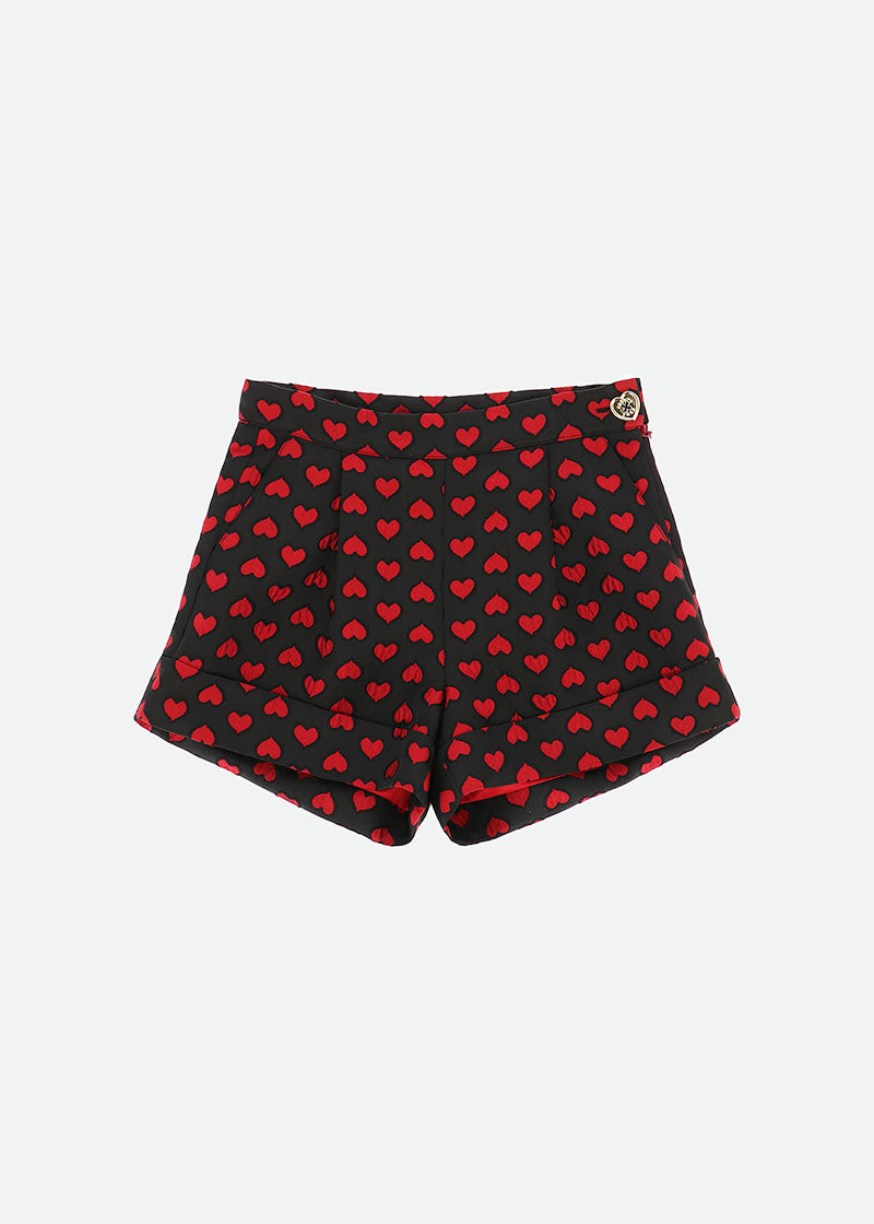 Oksana Shorts Black With Red Hearts