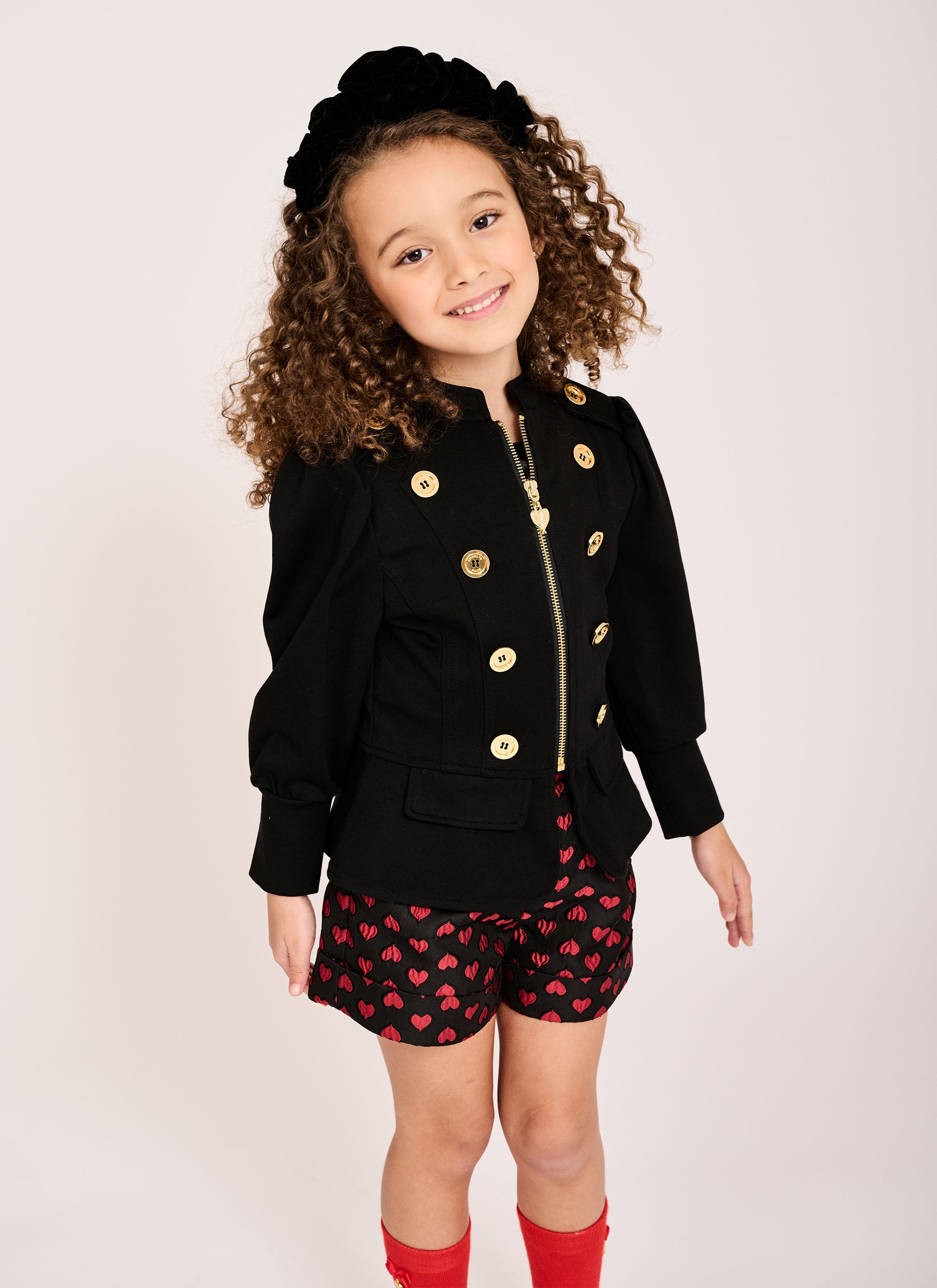 Oksana Shorts Black With Red Hearts