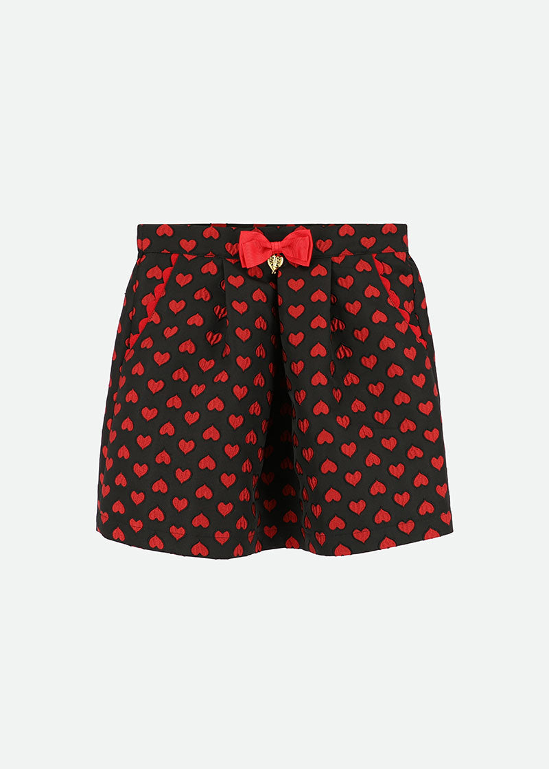 Oksana Skirt Black With Red Hearts