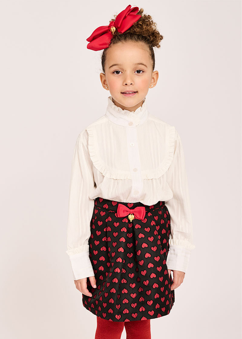 Oksana Skirt Black With Red Hearts
