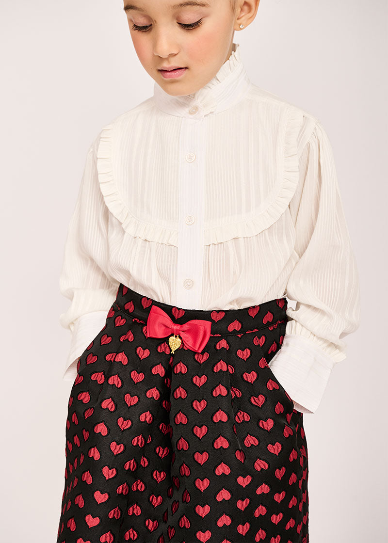 Oksana Skirt Black With Red Hearts
