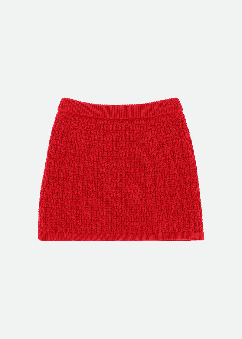 Paris Knitted Skirt Red